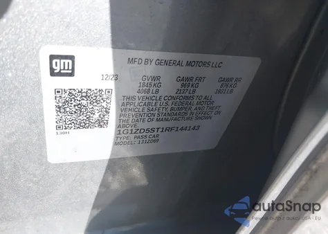 2024 Chevrolet Malibu Fwd 1Lt из США, поврежденный, VIN 1G1ZD5ST1RF144143